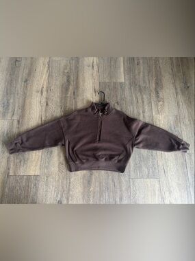Abercrombie & Fitch Brown Half-Zip Sweatshirt
